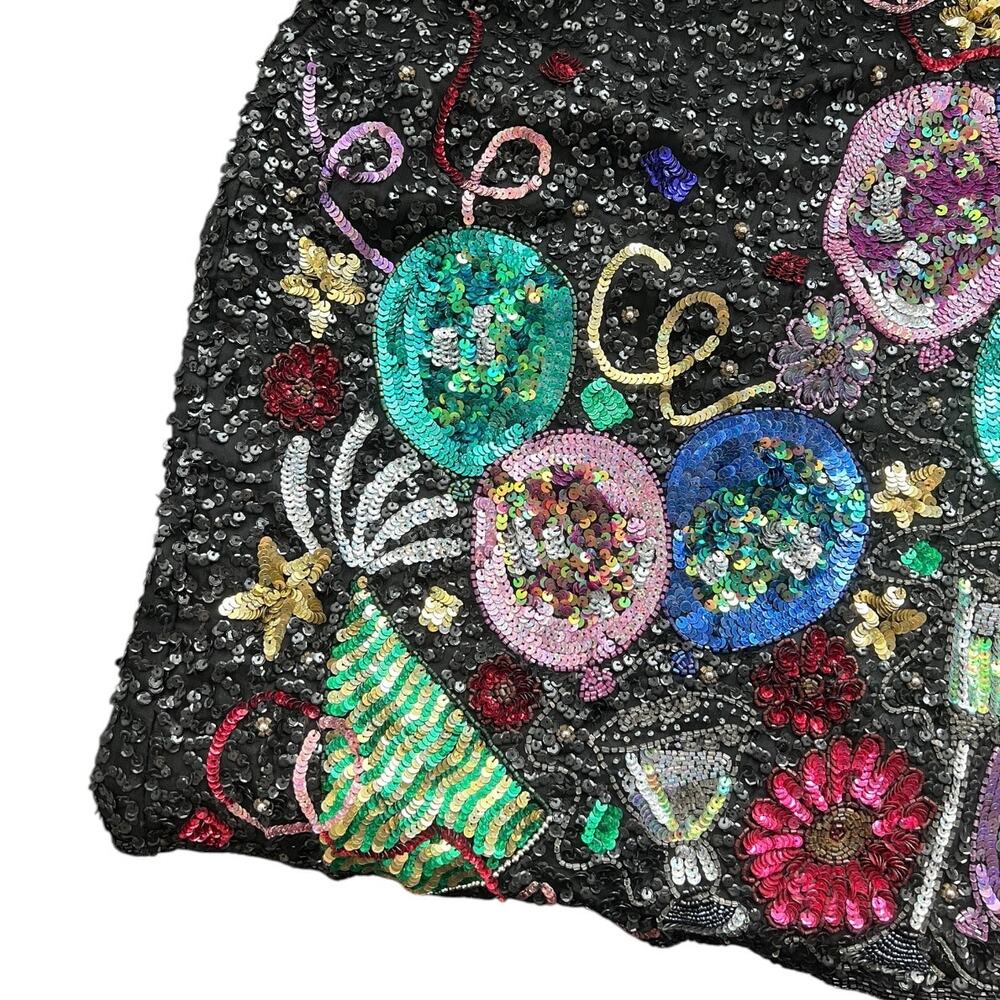 Laurence kazar vintage sequin New Year’s Eve mini dress multicolor size large - Picture 11 of 13